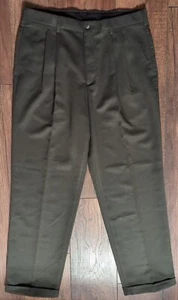 Bill Blass Loden grün Anzughose Herren 36 x 32 plissiert vorne Poly/Rayon Mischung - Bild 1 von 14