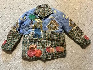 Chaqueta Acolchada Espantapájaros Vintage Parche Mágico Otoño S Reversible Patchwork - Imagen 1 de 9