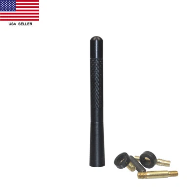 Nova antena curta 4,7 polegadas AM/FM alumínio fibra de carbono preta para Alfa Romeo - Imagem 1 de 4