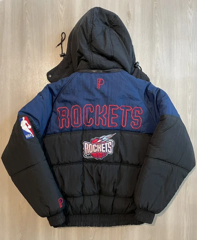 Vintage 90s Houston Rockets Pro Player Puffer Jacket Mens Large Cover