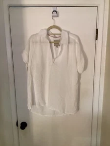 Women "Casa Cabana white short sleeve pull over V-neck top Size XXL. P.O. - Picture 1 of 2