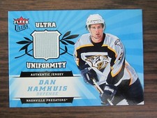 2006-07 Fleer Ultra Uniformity Dan Hamhuis Jersey Card Nashville Predators (B60)