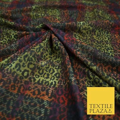 Colourful Plaid Tartan Leopard Animal Stretch Sheer Georgette Dress Fabric 6479 - Image 1 of 4