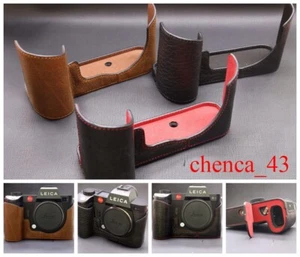 Medio estuche hecho a mano para cámara Leica SL2 SL3 cubierta retro inserto de cuero genuino - Imagen 1 de 27