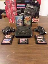 Sega Genesis Model 2 Console Original Box w 7 games + 2 controllers NO CABLES
