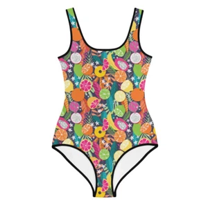 Citrus Print All-Over Print Youth Swimsuit - Picture 1 of 15