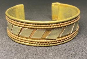 Vintage Handarbeit Multi Metall Armreif Armband Made in India Kupfer Messing - Bild 1 von 11