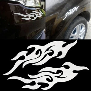Silber Auto Feuer Flamme Vinyl Dekor Aufkleber für Körper Tür Stoßstange Haube - Bild 1 von 5