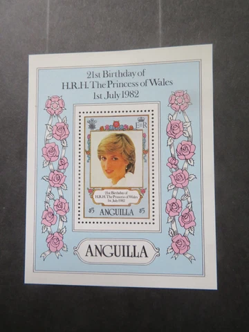 1982 Anguilla Princess of Wales 21st Birthday Miniature Sheet MS513 Mounted Mint Cover