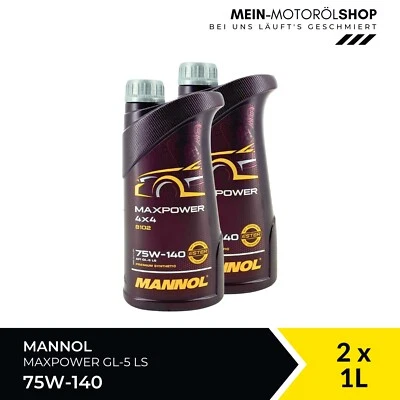 Aceite de transmisión Mannol Maxpower 4x4 75W-140 API GL-5 LS 2x1 litros = 2 litros