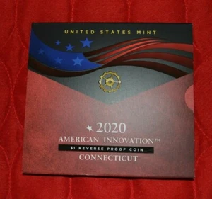 2020 S Connecticut American Innovation Dollar Reverse Proof Coin  - Picture 1 of 2