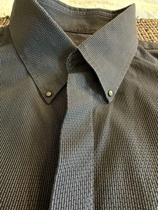 Camicia elegante Giorgio Armani manica lunga antracite nascosta con bottoni taglia 44 17,5 - Foto 1 di 19