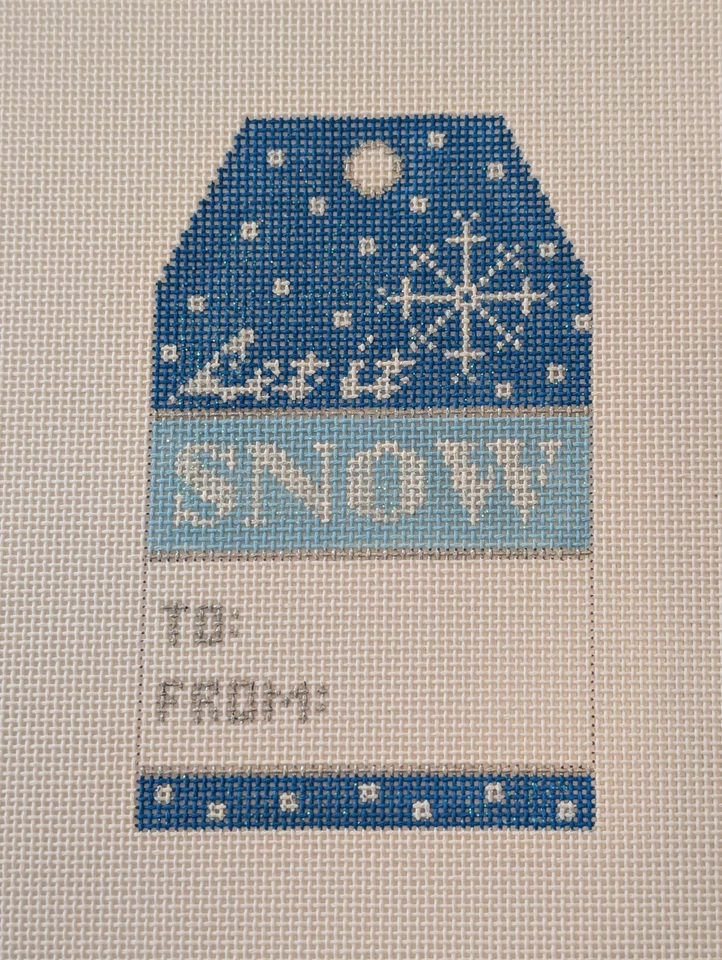 Let It Snow Gift Tag (XO198b) by The Meredith Collection needlepoint canvas - Image 1 of 1