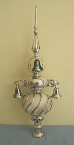 Campanas vintage de Navidad Bradford Carillon Silver Tree Topper pelo angular - Imagen 1 de 9