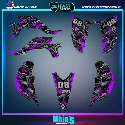 Kit Gráficos Yamaha YFZ 450 2003-2008 Carb 2004-2012 ATV Pegatinas Calcomanías Personalizadas Foto 1 de 4