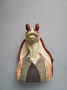 Vtg 1999 STAR WARS - The Phantom Menace JAR JAR BINKS Coin Piggy Bank WITH PLUG - Picture 1 of 4
