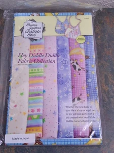 Creative Quilters Fabric Club HEY DIDDLE baby material pink blue 6 fat quarters - Picture 1 of 10