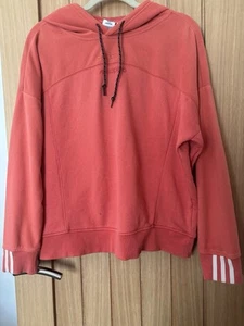 Adidas Coral And White Ladies Hoodie Size 12 - Picture 1 of 8