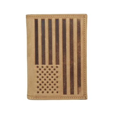 Cartera triple pliegue con bandera en relieve para hombre | Ventana de identificación | Ranuras para tarjetas | Diseño de billetera... Foto 1 de 4