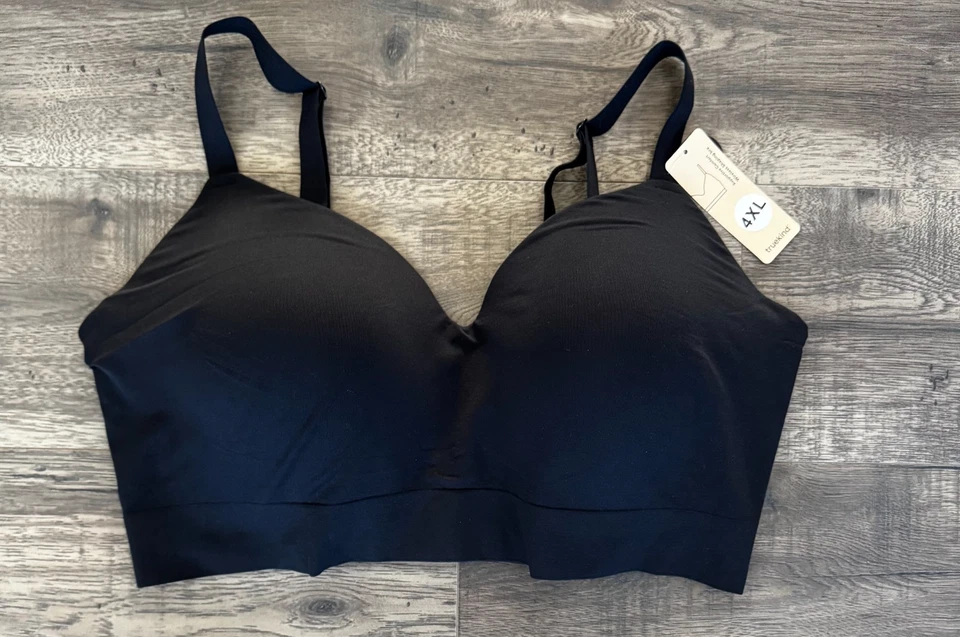 TRUEKIND 10210 Supportive Comfort Wireless Shaping Bra in Black - Size 2XL