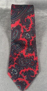 Corbata de seda vintage cosida a mano Robert Talbott Wilmington Country Store roja cachemira - Imagen 1 de 9