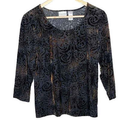 Top de terciopelo Burnout negro marrón para mujer talla M Chicos 1 noche de brujas caprichosas Foto 1 de 4