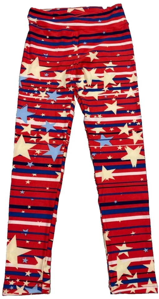 Leggings Lularoe Estrellas Rayas Rojo Blanco Azul Mujer Talla Única OS Patriótico D62 Foto 1 de 4