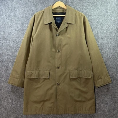 Винтажный 90-х BROOKS BROTHERS пальто мужской 38R M коричневый шерсти с подкладкой США водостойкий - Изображение 1 из 4