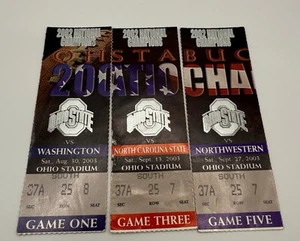 2003 Ohio State NCAA FOOTBALL Tickets Stubs Northwestern Washington N.C. State - Bild 1 von 1