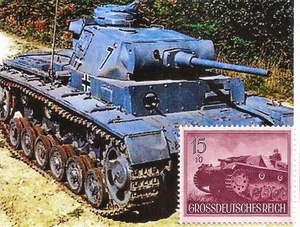Third 3rd Reich Post Office 1944 Nazi Germany PANZER TANK stamp MNH ** - Picture 1 of 1
