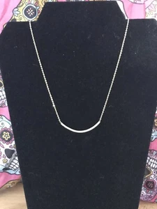 Monet Signed Goldtone Curved Bar Rhinestone Chain Necklace Dainty Necklace - Picture 1 of 8