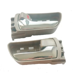 Fit 04-10 Toyota Sienna Inside Chrome Beige Front Rear Left Right Door Handle X2 - Picture 1 of 4