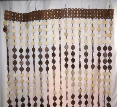 Cortina de madera con cuentas ventana puerta habitación divisor pantalla decoración hecha a mano en Ucrania Foto 1 de 4