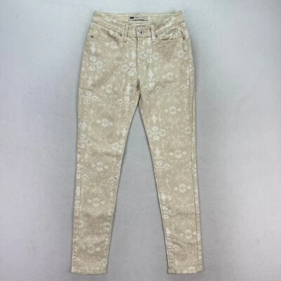 Levi's Leggings Beige Patterned Casual Pants Stretch Denim Women's Size 6M - Image 1 of 4
