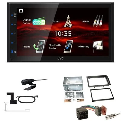 JVC KW-M180DBT 2DIN DAB+ Autoradio für Fiat Ducato ab 2006 schwarz gerade Kante - Bild 1 von 4