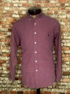 Ralph Lauren Men's Long Sleeve Button Front Big Shirt Size S Checks Red Cotton - Picture 1 of 11