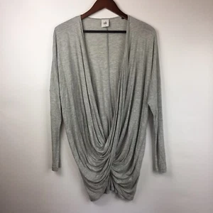 CAbi Womens Small S Taylor Twist Top Draped Long Sleeve Heathered Gray #3245 - Picture 1 of 5