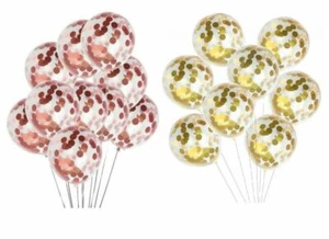 CONFETTI PARTY BALLOONS Rose Gold Clear Engagement Birthday Wedding 318613 UK - Picture 1 of 15
