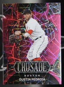 Dustin Pedroia - 2023 Chronicles Crusade 05/17 Pink Velocity Prizm #7 - Red Sox - Picture 1 of 3