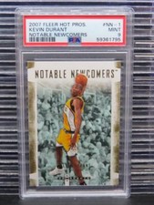 2007-08 Fleer Hot Prospects Kevin Durant Notable Newcomers Rookie RC #NN-1 PSA 9