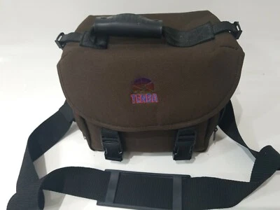Brown Tenba Camera / Gear Bag Vtg Colorful Logo strap handle zip snap L@@K - Image 1 of 4