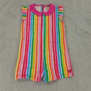 Agatha Ruiz De La Prada Romper Girls 8 Striped Rainbow Multi Colorful Ruffle - Picture 1 of 14