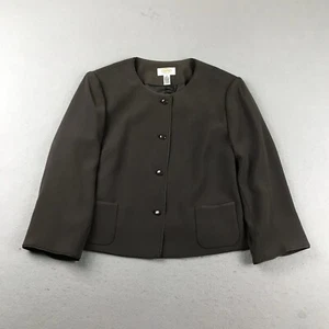 Talbots Jacket Womens 12P Brown Lined Long Sleeves Button Up Coat - Picture 1 of 10