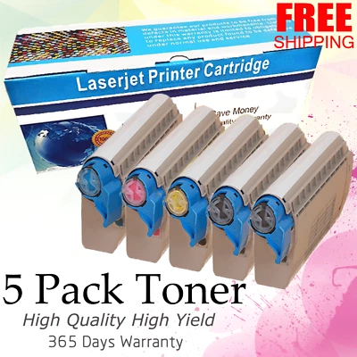 Juego de tóner multicolor 5 PK para Oki C711 C710 C711N C710N C711DN C710DN C711DTN Foto 1 de 2