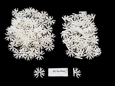 100 MICRO K'NEX White Slotted Connectors 3D 7 & 4-way (Blue & Gray Size) KNEX - Image 1 of 4