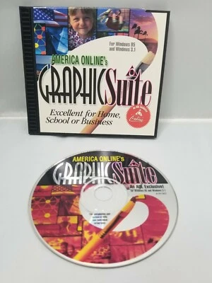 America Online's Graphic Suite Windows CD ROM Editing Software  - Image 1 of 2