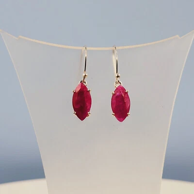 Ruby-Red corundum Earrings, Corundum Gemstone, Handmade Gemstone Jewellery - Image 1 of 4
