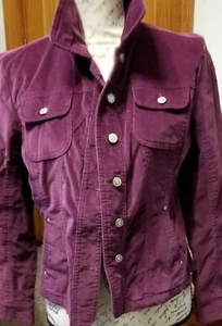 Vtg Womens Petite Medium 'Live a Little' Purple Soft Velour Blazer Jacket - Picture 1 of 8