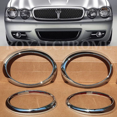AU STOCK Set Bright CHROME Headlight Head Lamp Trims for JAGUAR X TYPE X-TYPE — 第 1/4 张图片