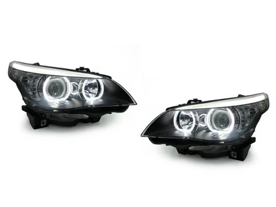 DEPO V3 LED U Ring White Angel Halo Headlight For 2004-10 BMW E60/E61 5 Series - Image 1 of 4